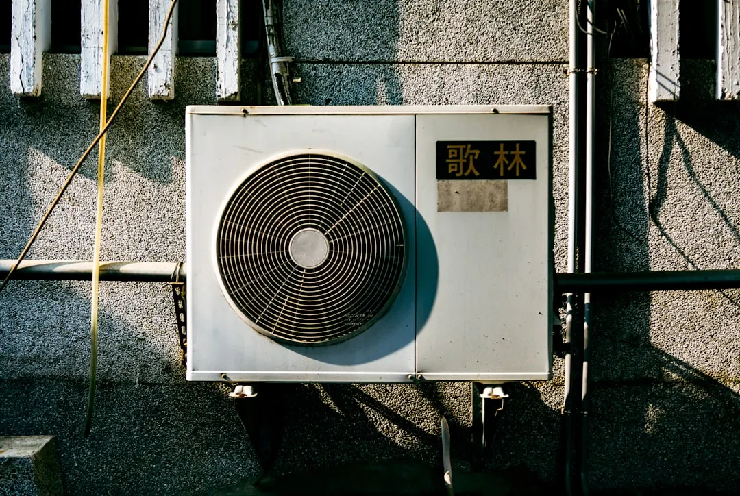 Cold-climate heat pump outdoor unit in winter
