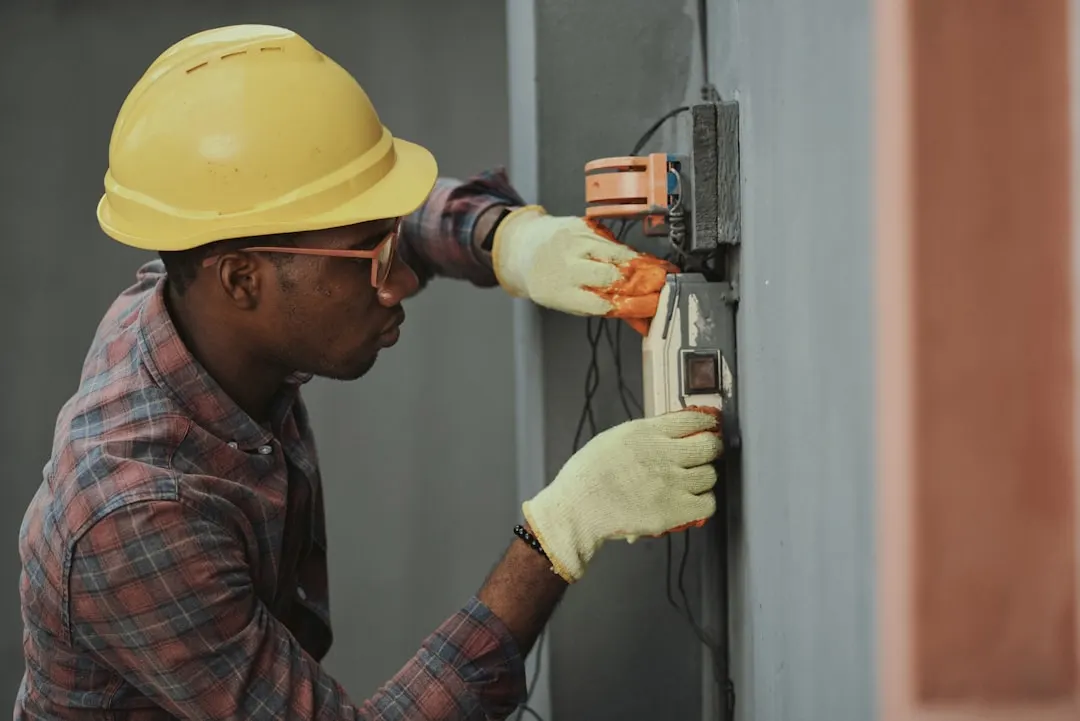 Houston Air Conditioning technician on service call