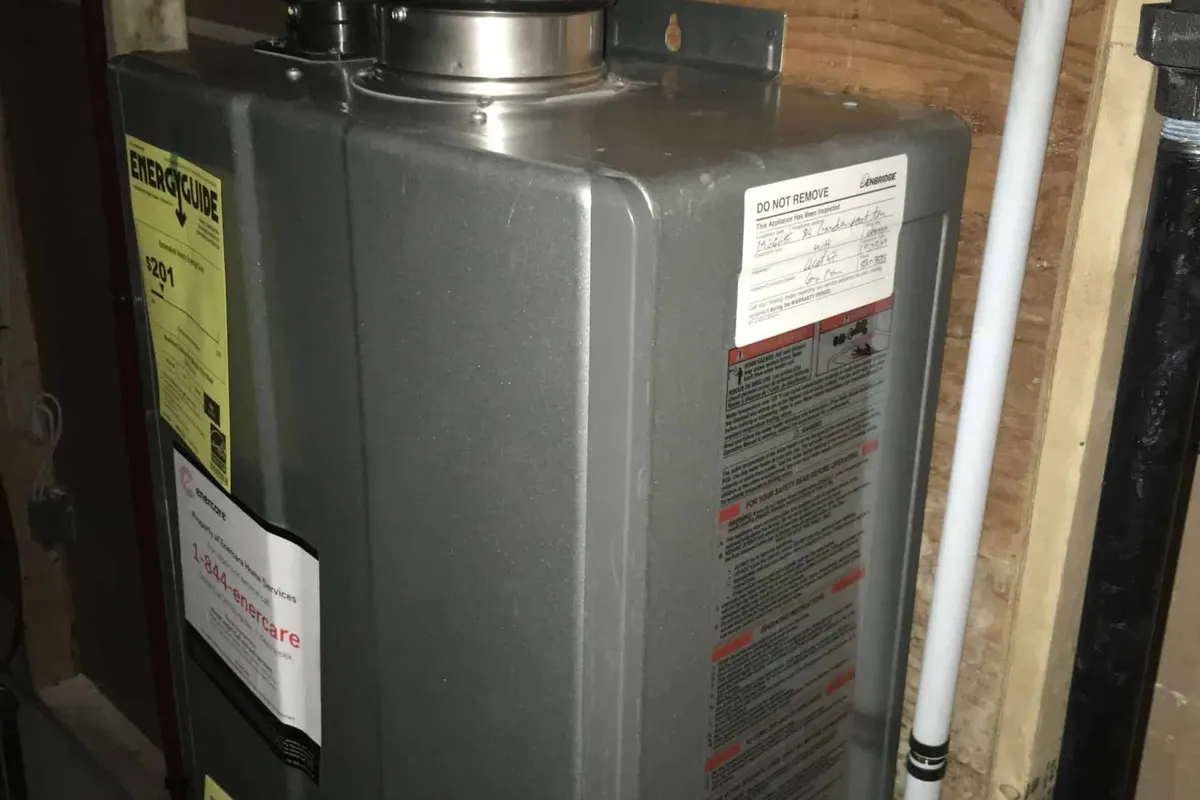 Tankless water heater serving a Houston residential home